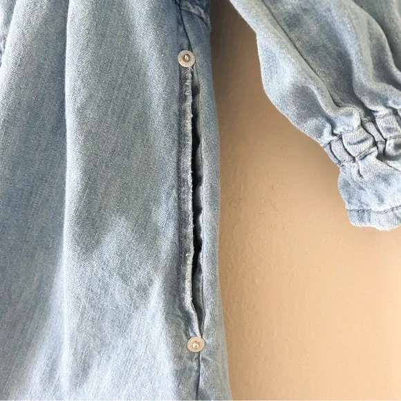 Free People We the Free Hannah Long Sleeve Denim Mini Dress - Picture 8 of 9